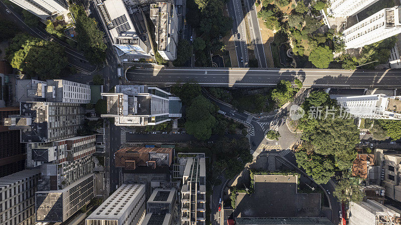 Aerial view of Avenida Paulista in the city of São Paulo